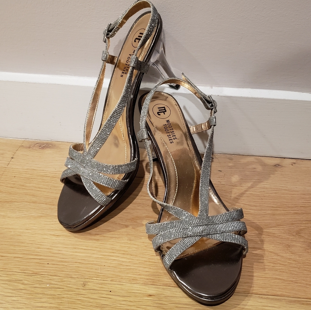 New 90s Mootsies Tootsies clear heel strappy 8.5